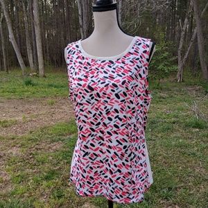 Ann Taylor Large Sleeveless  Print Top